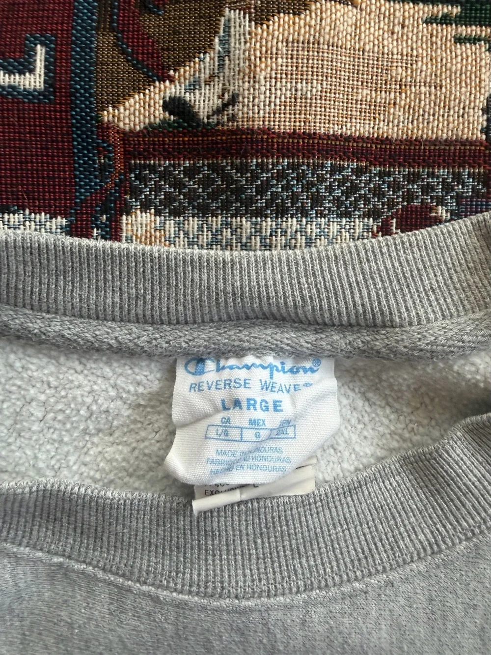 Y2K Vintage Men’s Gray Champion Reverse Weave Blank Crewneck Sweatshirt